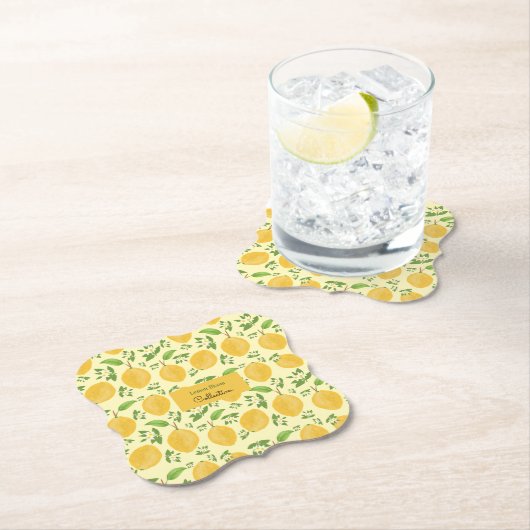 Lemon Bloom Collection gemêleerd geel Kartonnen Onderzetters (Insitu)