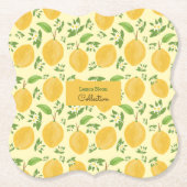 Lemon Bloom Collection gemêleerd geel Kartonnen Onderzetters (Voorkant)