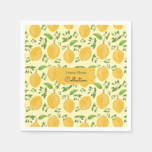 Lemon Bloom Collection gemêleerd geel Servet (Voorkant)