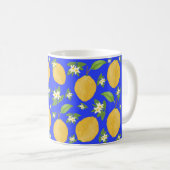 Lemon Bloom Collection patterned blue Koffiemok (Voorkant rechts)