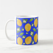 Lemon Bloom Collection patterned blue Koffiemok (Links)