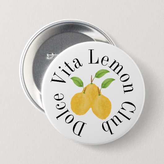 Lemon Bloom Collection Ronde Button 7,6 Cm (Voorkant /achterkant)