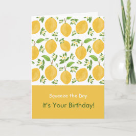 Lemon Bloom Collection wit gebloemd Verjaardag Kaart