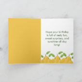 Lemon Bloom Collection wit gebloemd Verjaardag Kaart (Binnen)
