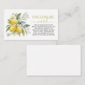 Lemon Blossom Bridal Shower Informatiekaartje (Voorkant / Achterkant)