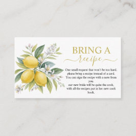 Lemon Blossom Bridal Shower Recipe Card Informatiekaartje