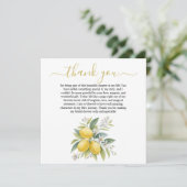 Lemon Blossom Bridal Shower Thank You Card Bedankkaart (Staand voorkant)