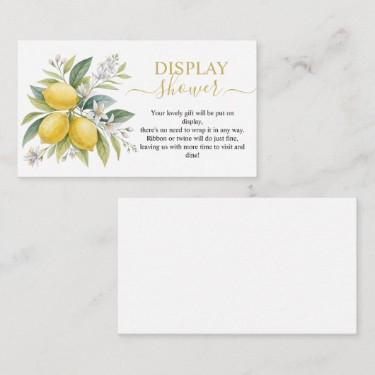 Lemon Blossom Display Shower Enclosure Kaart (Voorkant / Achterkant)