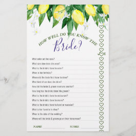 Lemon Blossom Double Sided Vrijgezellenfeest Game