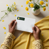 Lemon Blossom Floral Tree Elegant Green Wedding Etiket
