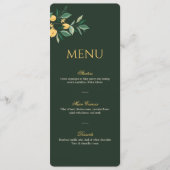 Lemon Blossom Floral Tree Elegant Green Wedding Menu (Voorkant)
