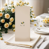 Lemon Blossom Floral Tree Elegant Green Wedding Menu