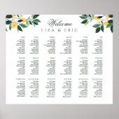 Lemon Blossom Floral Tree Elegant Minimal Wedding Poster (Voorkant)