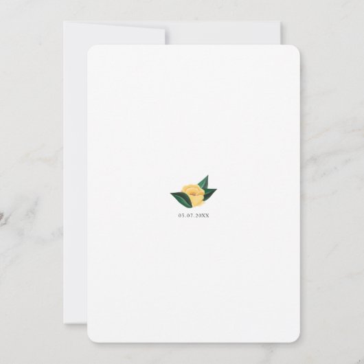 Lemon Blossom Floral Tree Elegant Minimal Wedding Save The Date (Achterkant)