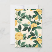 Lemon Blossom Floral Tree Elegant Wedding Photo Bedankkaart (Achterkant)