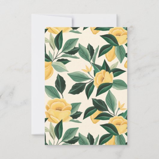 Lemon Blossom Floral Tree Elegant Wedding Photo Bedankkaart (Achterkant)