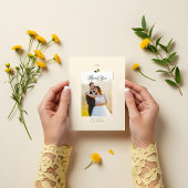 Lemon Blossom Floral Tree Elegant Wedding Photo Briefkaart