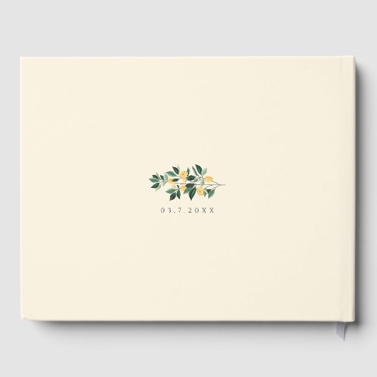 Lemon Blossom Floral Tree Elegant White Wedding Gastenboek (Achterkant)