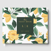 Lemon Blossom Floral Tree Elegant White Wedding Gastenboek (Voorkant)
