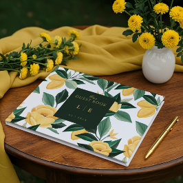 Lemon Blossom Floral Tree Elegant White Wedding Gastenboek