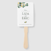 Lemon Blossom Floral Tree Elegant White Wedding Handwaaier (Voorkant)