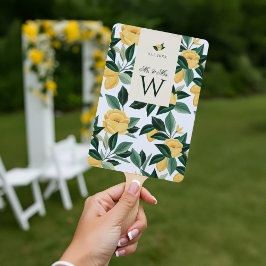 Lemon Blossom Floral Tree Elegant White Wedding Handwaaier