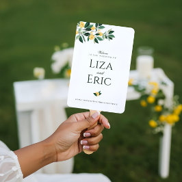 Lemon Blossom Floral Tree Elegant White Wedding Handwaaier