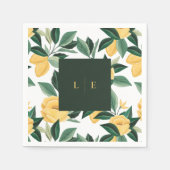 Lemon Blossom Floral Tree Elegant White Wedding Servet (Voorkant)