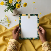 Lemon Blossom Floral Tree Elegant Yellow Wedding Briefhoofd