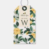 Lemon Blossom Floral Tree Elegant Yellow Wedding Cadeaulabel (Voorkant)