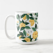 Lemon Blossom Floral Tree Elegant Yellow Wedding Koffiemok (Links)