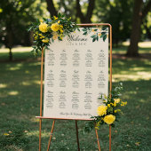 Lemon Blossom Floral Tree Elegant Yellow Wedding Poster