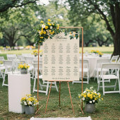 Lemon Blossom Floral Tree Elegant Yellow Wedding Poster
