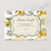 Lemon Blossom Garden Baby Shower Diapper Raffle Informatiekaartje (Voorkant)