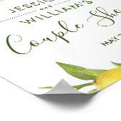 Lemon Blossom Greenery Couples Welkomstbord Poster (Hoek)