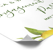 Lemon Blossom Greenery Engagement Party Poster (Hoek)