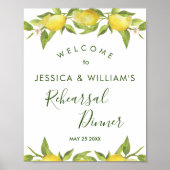 Lemon Blossom Greenery Rehearsal Dinner Sign Poster (Voorkant)