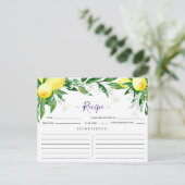Lemon Blossom Greenery Vrijgezellenfeest Recipe Ca Briefkaart (Staand voorkant)