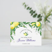 Lemon Blossom Greenery Vrijgezellenfeest Recipe Ca Briefkaart (Staand voorkant)