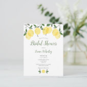 Lemon Blossom Greenery Waterverf Vrijgezellenfeest Aankondigingskaart (Staand voorkant)