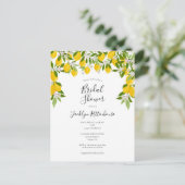 Lemon Blossom Greenery Waterverf Vrijgezellenfeest Aankondigingskaart (Staand voorkant)