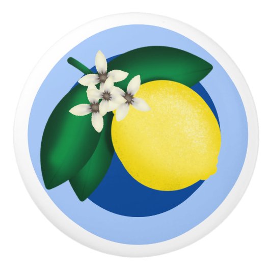 Lemon Blossom Keramische Knop (Voorkant)