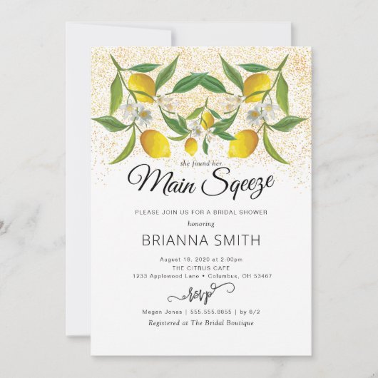 Lemon Blossom Magical Sand Vrijgezellenfeest Kaart (Voorkant)