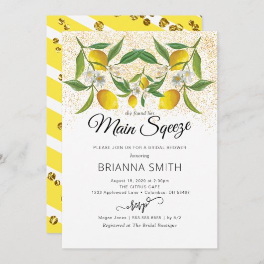 Lemon Blossom Magical Sand Vrijgezellenfeest Kaart (Voorkant / Achterkant)