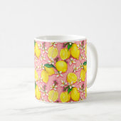 Lemon Blossom Pattern Pink Mok (Voorkant rechts)