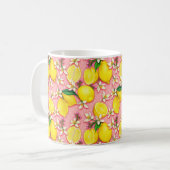 Lemon Blossom Pattern Pink Mok (Voorkant links)