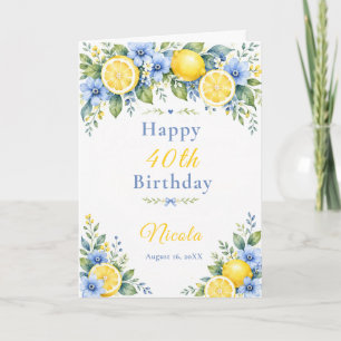 Lemon Blue 40e Verjaardag Kaart