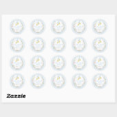 Lemon Blue Bow Floral Birthday Sticker (Vel)