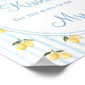 Lemon Blue Bow Italiaans Raad eens hoeveel kussen Poster (Hoek)