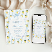 Lemon Blue Bow Italiaans Vrijgezellenfeest Kaart